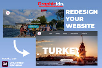design or redesign UI landing page used figma adobe xd and photoshop
