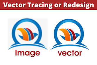 redesign, upgrade, update, vector tracing, and branding logo