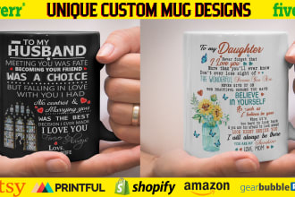 create a unique custom coffee mug design for you