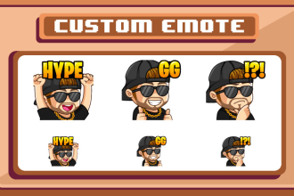design cute chibi emotes for your kick, twitch, youtube, discord, or facebook