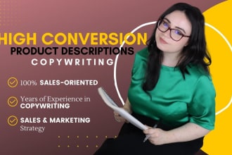 write high conversion product descriptions with copywriting