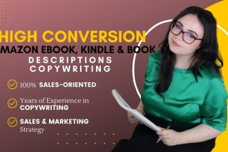 write amazon ebook, kindle and book description copywriting