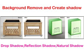 do background removal and create shadow,drop shadow,reflection shadow