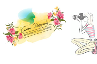 do 5 floral fashion beauty boho watercolor signature logo
