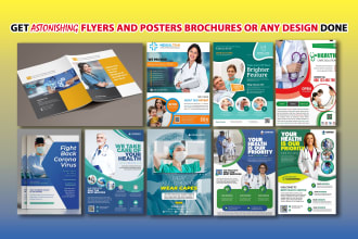 design medical, dental, health care flyer, poster or brochure