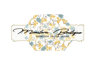 design floral feminine beauty cosmetic boho watercolor signature logo