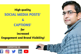 write social media posts and captions for high engagement