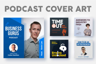 design a professional podcast cover artwork and podcast logo