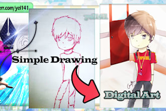 transform your simple drawing to digital art
