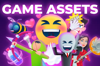 design unique game assets and props in 2d graphics art