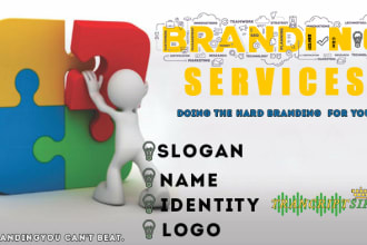 come up with a unique business name, company name, and logo