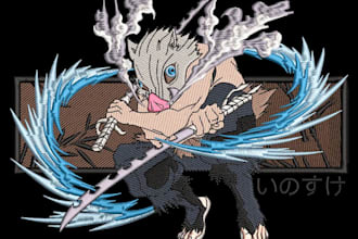 do custom anime digitizing high quality dst pes files