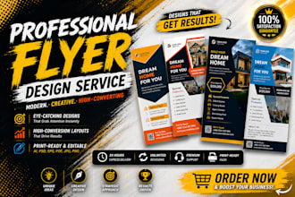 design modern real estate flyer, property brochure and marketing materials