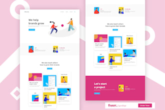 design and prototype a website or landing page in figma, xd