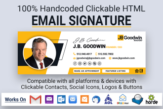 create html email signature clickable email signature