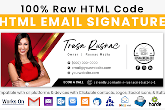create html email signature clickable email signature