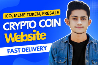 build rich design crypto token, meme coin, ico website, or landing page