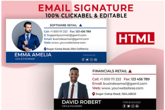 make modern HTML email signature for apple,outlook and gmail