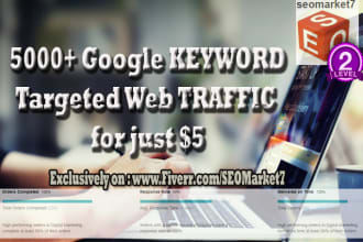 5k google keyword traffic low bounce rate