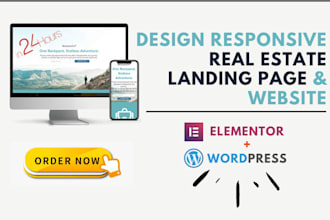 create real estate landing page and real estate website