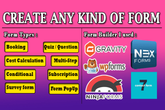 create any kinds of contact form in the wordpress website