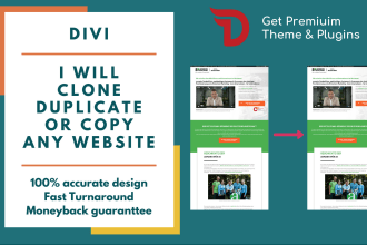 clone, duplicate or copy any website with divi wordpress