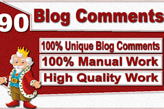 build 90 blog comments seo dofllow backlinks on unique domain