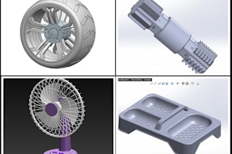 design cad models in solidworks, creo, nx, autocad
