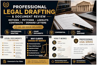 draft motions, petitions, lawsuits, legal pleadings, and demand letters