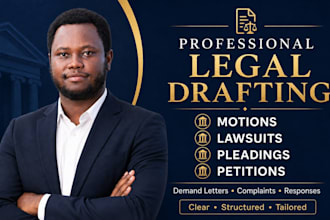 draft court motions, lawsuits, petitions and legal pleadings