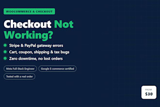 fix woocommerce bugs, payment gateway errors, and checkout issues