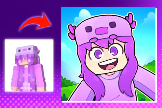 create a cartoon minecraft for you