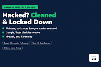 remove wordpress malware, fix hacked site, and setup security