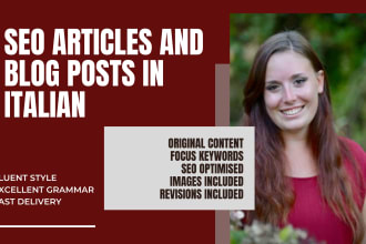 write SEO articles and blog posts in italian