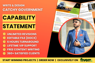 write and design catchy government capability statement