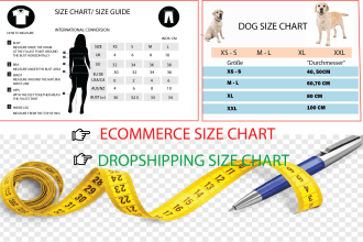 create a product size chart or size guide for you