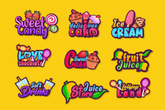 design candy, chocolate, bakery, sweets, or food logo