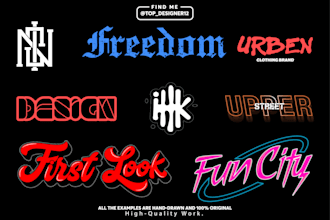 design custom hand lettering, typography, font logo, streetwear