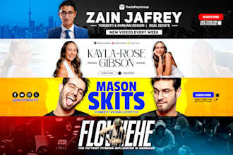 design professional youtube banner for you