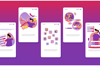 create any flat vector illustration for website and app