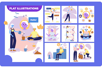 draw modern flat vector illustrations for you