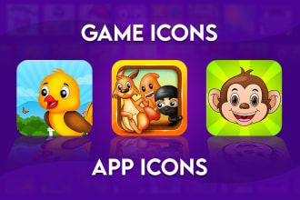 create high quality game icons logo or thumbnail