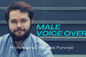 record deep conversational male voice over