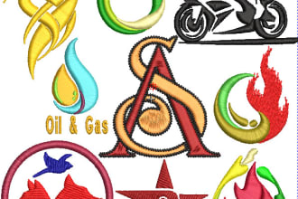 do badge, logo embroidery  digitizing pes, dst in 1 hour