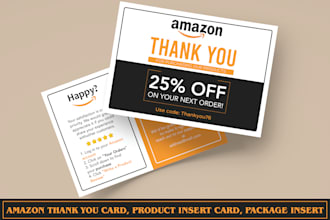 do amazon thank you card, product insert, packaging insert
