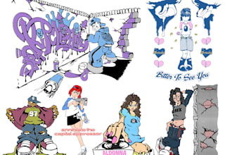 create y2k, grunge, hip hop, anime characters
