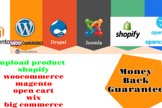 upload product with cvs file on shopify,woocommerce, magento,big commerce