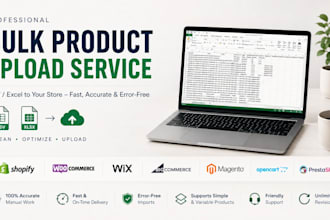 do bulk upload products by CSV to shopify, woocommerce, wix, or bigcommerce