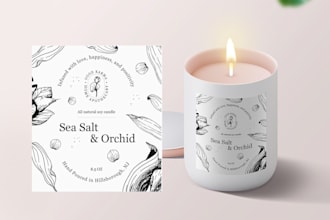 design a professional candle, skincare label, editable canva template