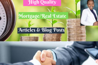 write SEO mortgage or real estate articles and blog posts